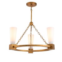 Kronleuchter Ring Metall Glas B: 66 cm H: max. 188 cm 3x E27