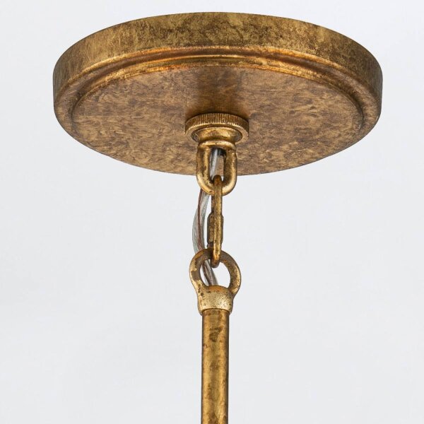 Kronleuchter rund D: 106 cm E27 Metall Glas in Gold antik Weiß