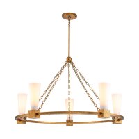 Kronleuchter rund D: 106 cm E27 Metall Glas in Gold antik...