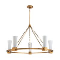 Kronleuchter rund D: 106 cm E27 Metall Glas in Gold antik...