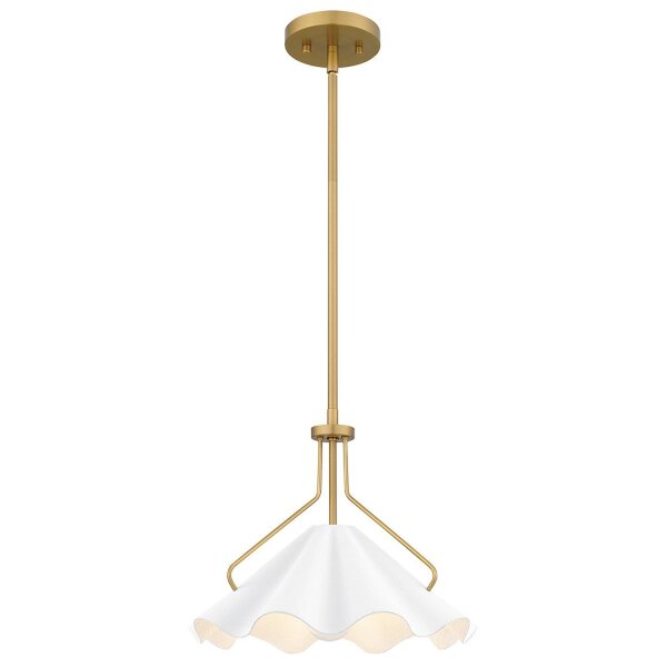 Pendelleuchte Weiß Messing antik H: max. 130,9 cm Metall E27