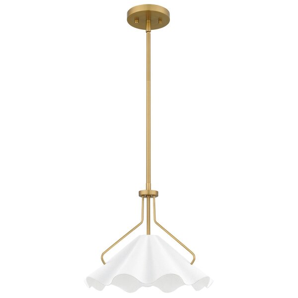Pendelleuchte Weiß Messing antik H: max. 130,9 cm Metall E27