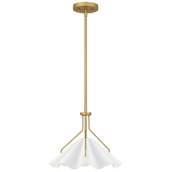 Pendelleuchte Weiß Messing antik H: max. 130,9 cm Metall E27