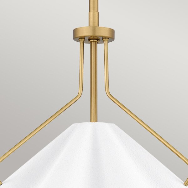 Pendelleuchte Weiß Messing antik H: max. 130,9 cm Metall E27