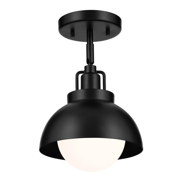 Innenleuchte 3-in-1 Wand Decke Hänge Schwarz Metall Glas