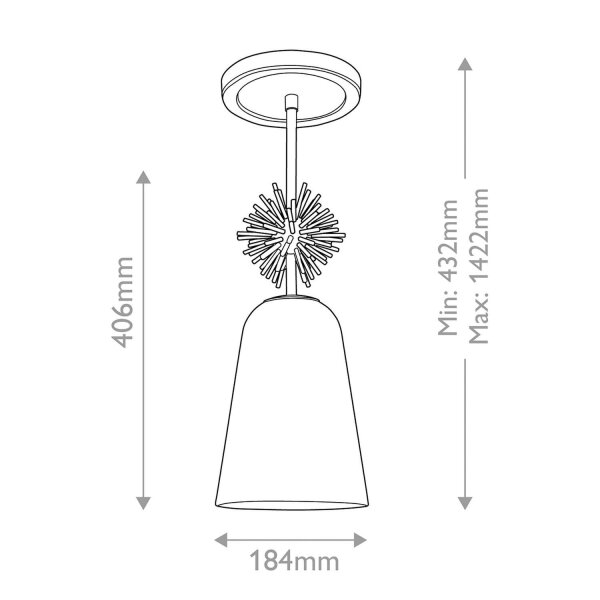 Pendelleuchte Glas Metall Ø 18,4 cm E27 Gold antik Weiß