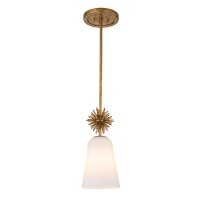 Pendelleuchte Glas Metall Ø 18,4 cm E27 Gold antik...