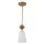 Pendelleuchte Glas Metall Ø 18,4 cm E27 Gold antik Weiß