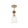 Hängelampe Glas Metall B: 18,4 cm E14 verstellbar Gold Antik