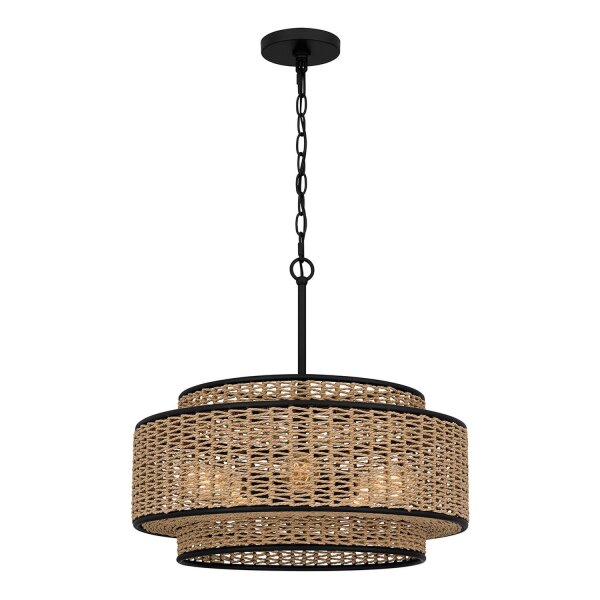 Pendelleuchte Seil Metall D: 50,8 cm H: max. 233,3 cm Boho