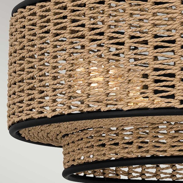 Pendelleuchte Seil Metall D: 50,8 cm H: max. 233,3 cm Boho