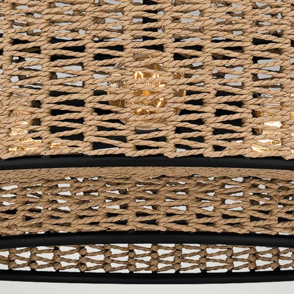Pendelleuchte Seil Metall D: 50,8 cm H: max. 233,3 cm Boho