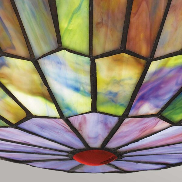 Deckenlampe Buntglas Ø 42 cm rund 2x E27 Tiffany Stil