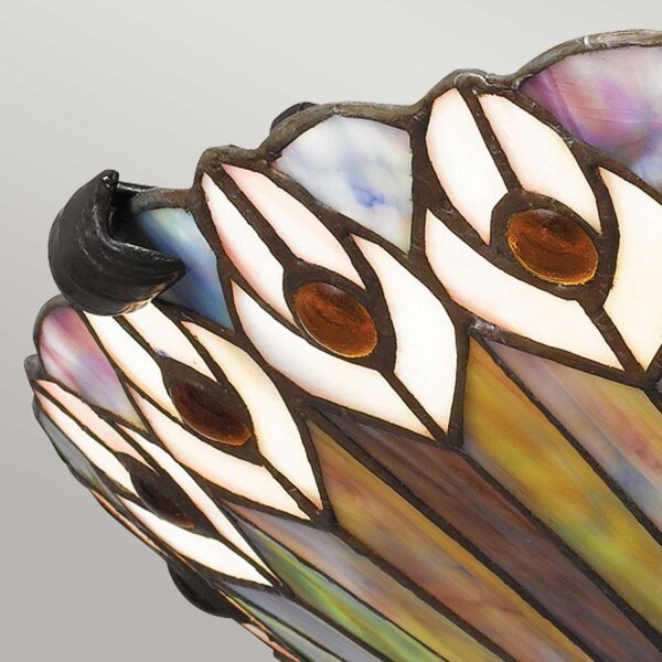 Deckenlampe Buntglas Ø 42 cm rund 2x E27 Tiffany Stil