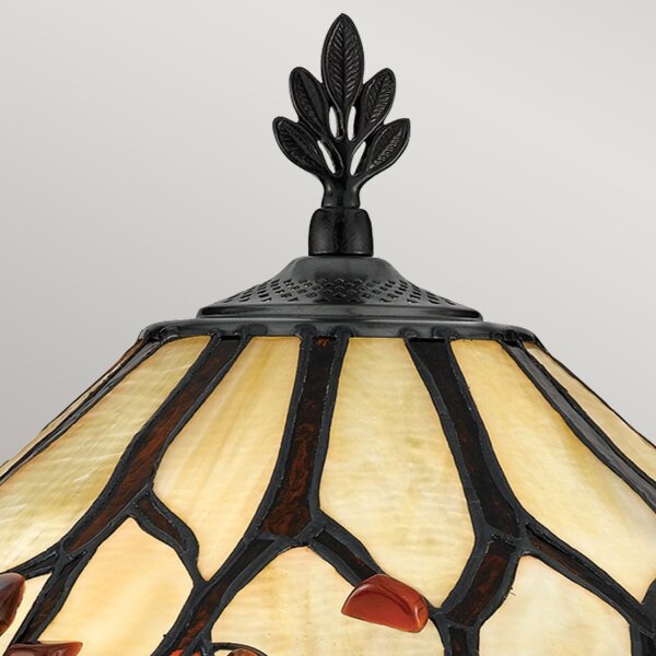 Tischlampe Metall Glas 62,9 cm Tiffany Stil 2x E27 Handarbeit