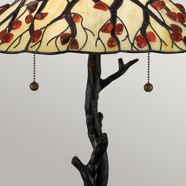 Tischlampe Metall Glas 62,9 cm Tiffany Stil 2x E27 Handarbeit