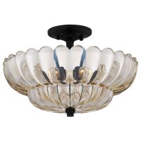 Deckenleuchte Rauchglas rund &Oslash; 39,5 cm 4x E14