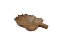 Dekoschale Teak Holz 32 cm lang Blatt Design Unikat...