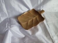 Dekoschale Teak Holz 32 cm lang Blatt Design Unikat...