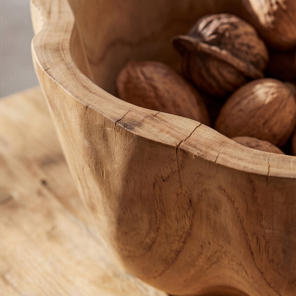 Schale Teak Holz B: 25 cm H: 15 cm klein Unikat Handarbeit