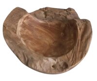 Dekoschale Holz Teak 3er Set B: 27 cm Unikat Handarbeit