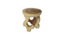 Podest Teak Holz massiv H: 20 cm klein Unikat Handarbeit