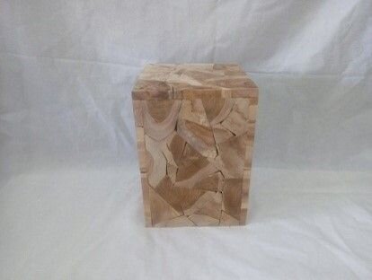 Hocker Beistelltisch Teak Holz H: 40 cm Unikat Handarbeit