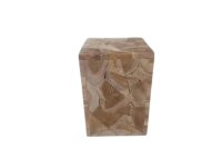 Hocker Beistelltisch Teak Holz H: 40 cm Unikat Handarbeit