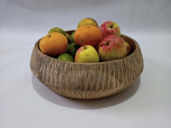 Schale Teak Holz 25 x 27 x 9 cm Unikat Handarbeit