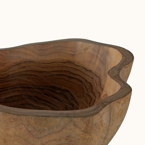 Schale Teak Holz 20 cm breit klein Unikat Handarbeit