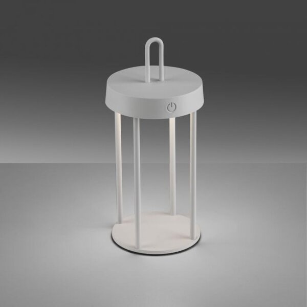 LED Akku Tischlampe Aluminium dimmbar IP44 28,4 cm Weiß
