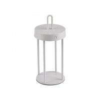 LED Akku Tischlampe Aluminium dimmbar IP44 28,4 cm Wei&szlig;