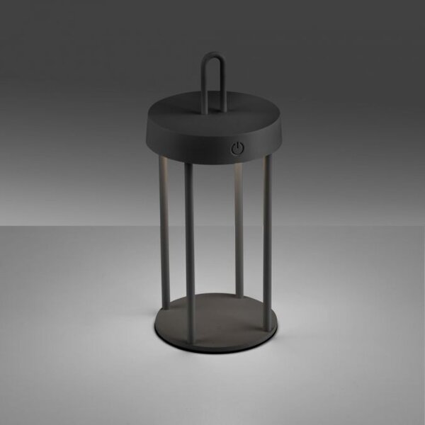 LED Akku Tischlampe Aluminium dimmbar IP44 2 W Schwarz