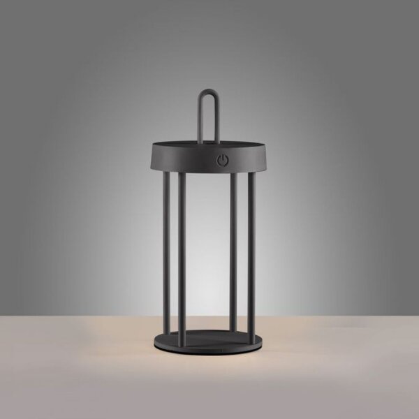 LED Akku Tischlampe Aluminium dimmbar IP44 2 W Schwarz