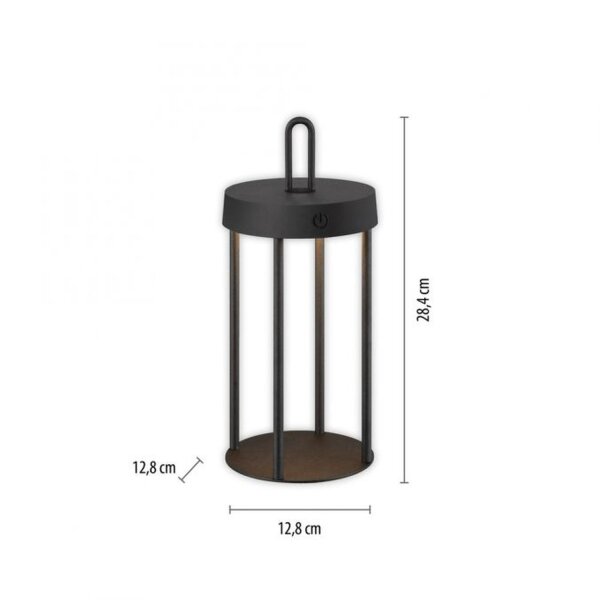 LED Akku Tischlampe Aluminium dimmbar IP44 2 W Schwarz