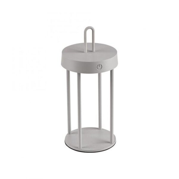 LED Akku Tischleuchte Aluminium dimmbar IP44 2 W Greige