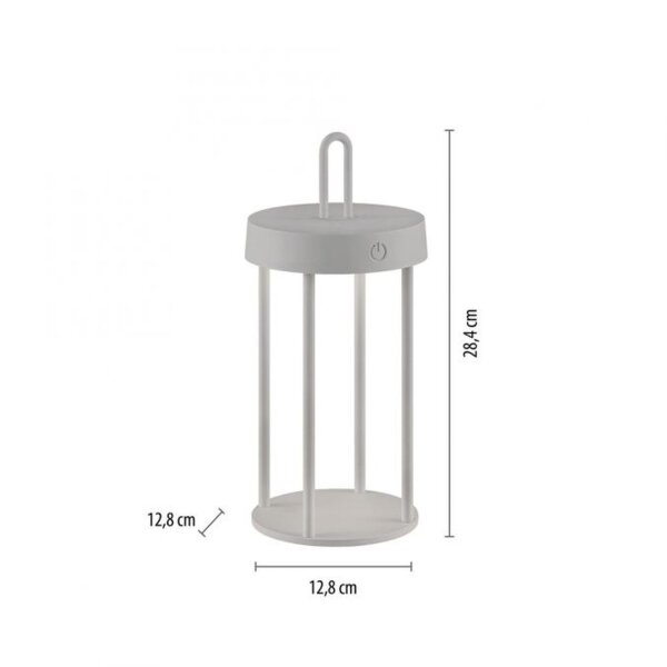 LED Akku Tischleuchte Aluminium dimmbar IP44 2 W Greige