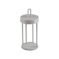 LED Akku Tischleuchte Aluminium dimmbar IP44 2 W Greige