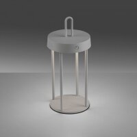 LED Akku Tischleuchte Aluminium dimmbar IP44 2 W Greige