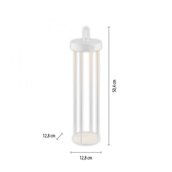 LED Akku Tischleuchte Metall dimmbar IP44 2700 K Weiß