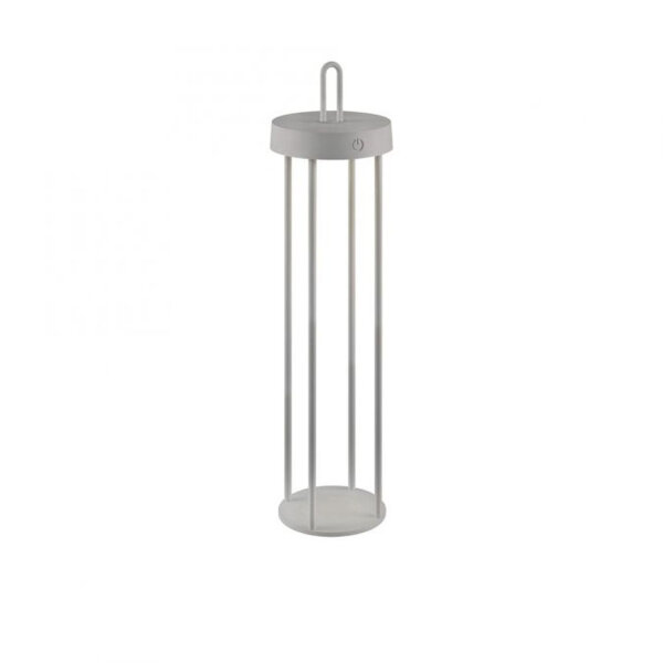 LED Akku Tischlampe Metall dimmbar IP44 2700 K Greige