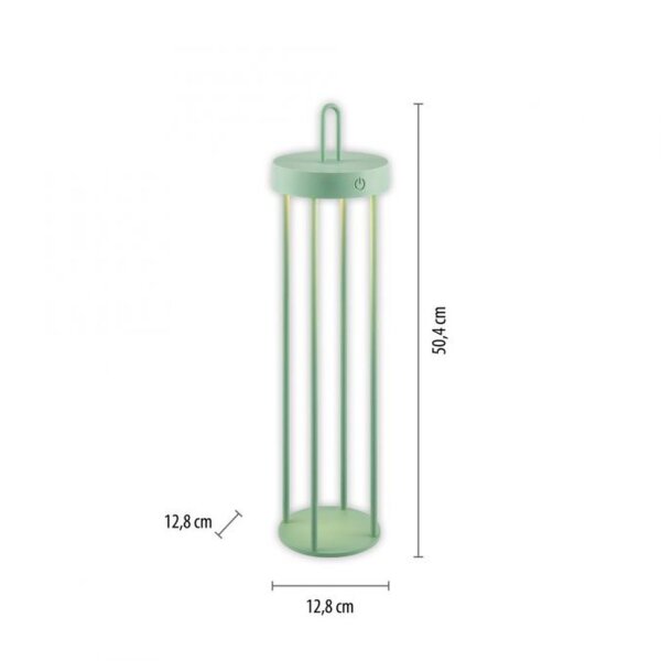 LED Akku Tischlampe Metall dimmbar IP44 2700 K Grün
