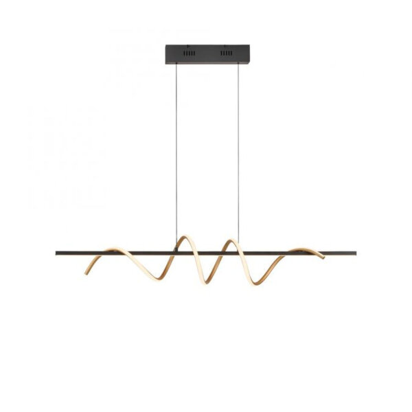 LED Pendelleuchte dimmbar 121 cm 3000 K Schwarz Messing