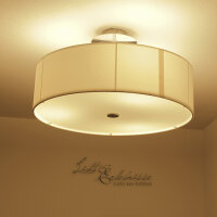 Wei&szlig;e Deckenlampe Viviane mit Stoffschirm