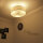 Weiße Deckenlampe Viviane mit Stoffschirm