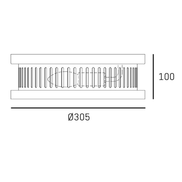 Outdoor Deckenleuchte rund Ø 30,5 cm 3x E14 IP44 Schwarz
