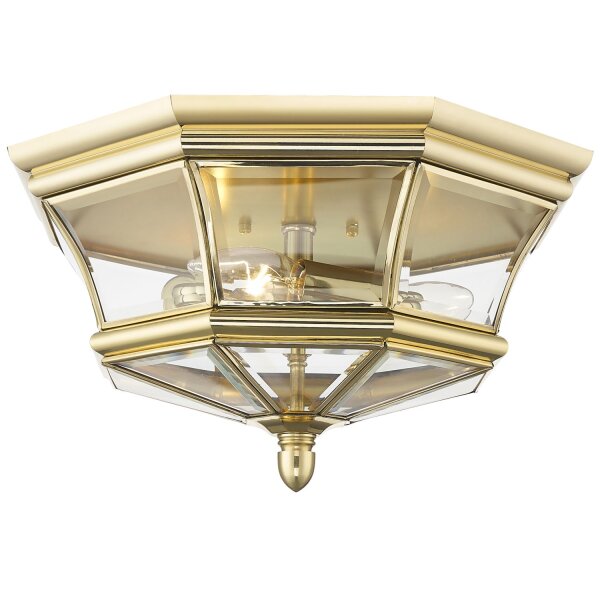 Deckenlampe außen Vintage B: 36 cm IP44 in Gold 3x E14
