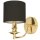Wandleuchte Gold Schwarz 25 cm hoch klein Metall Stoff E14