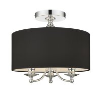 Deckenlampe rund Ø 40 cm Schwarz Chrom 3x E14...