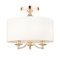 Deckenleuchte rund D: 40 cm in Gold Weiß 3x E14...